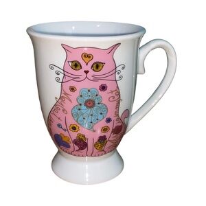 The Cat & I by Marina Reis Ramos A Loja Do Gato Preto Porcelain Mug - Pink Cat